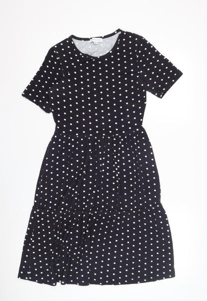 Warehouse Women's Black Polka Dot Dress Size 10