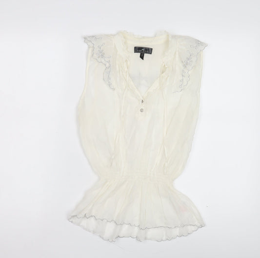 Womens UK Size 12 River Island White Tunic Blouse