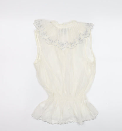 Womens UK Size 12 River Island White Tunic Blouse