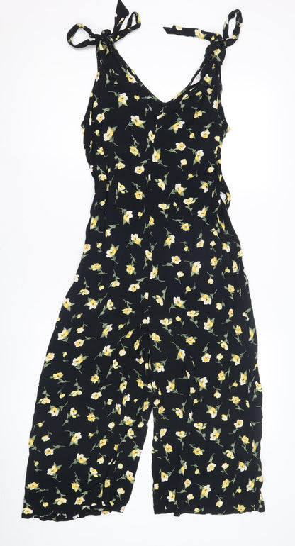 Miss Selfridge Women’s Floral Jumpsuit, Black, Size 10