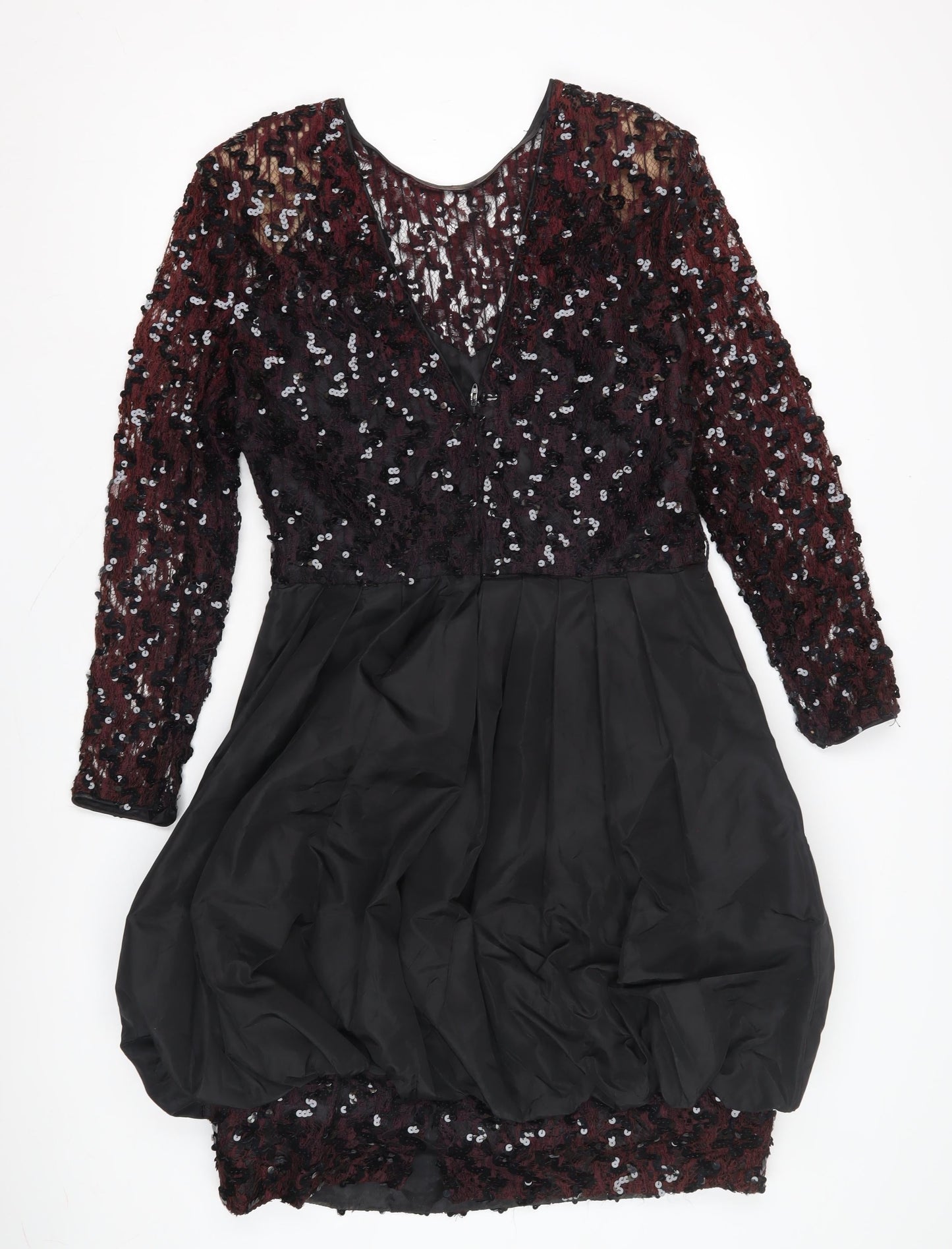 After Five Women's Black Long Sleeve Sequin Dress