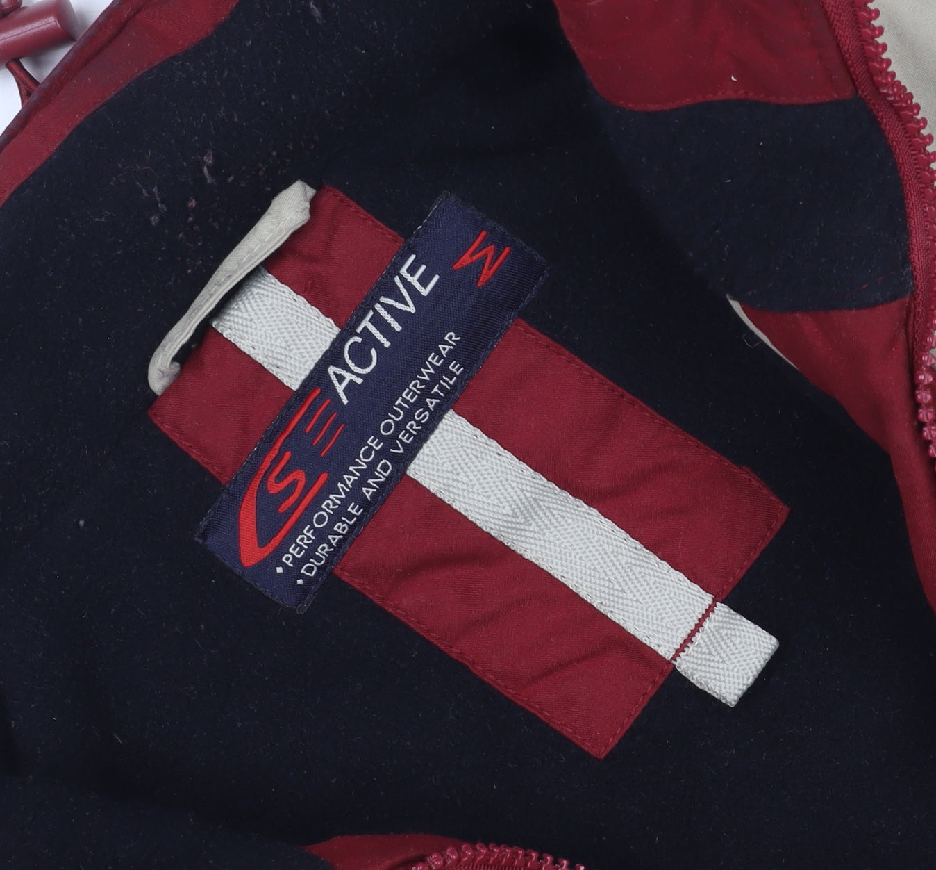 Active Men's Red Parka Jacket, Full Zip, Size Regular