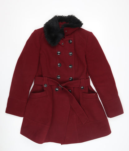 Noelia Women's Red Wool Pea Coat Size 8