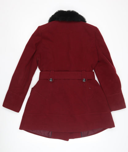 Noelia Women's Red Wool Pea Coat Size 8