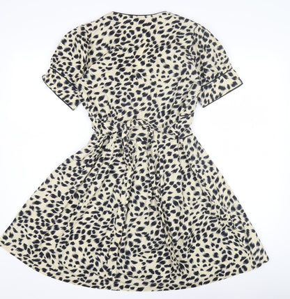 Trollied Dolly Women’s Beige A-Line Animal Print Dress