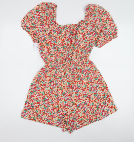 QED London Women's Floral Playsuit - Size 8, Multicoloured