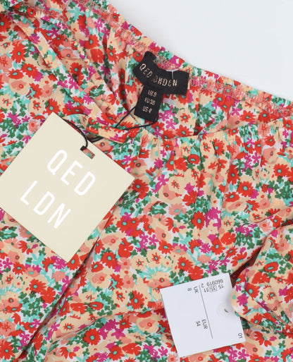 QED London Women's Floral Playsuit - Size 8, Multicoloured