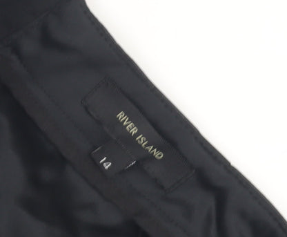 River Island Women's Black Pleated Trousers - Size 14