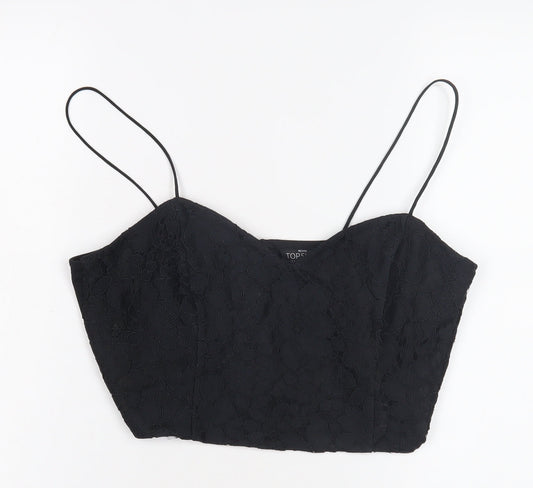 Topshop Women's Black Cropped Camisole UK 14 Petite