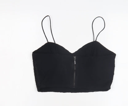 Topshop Women's Black Cropped Camisole UK 14 Petite
