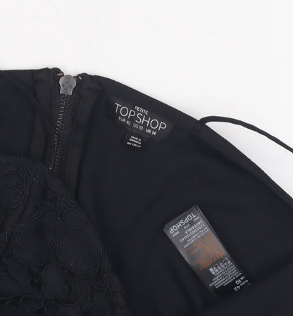 Topshop Women's Black Cropped Camisole UK 14 Petite