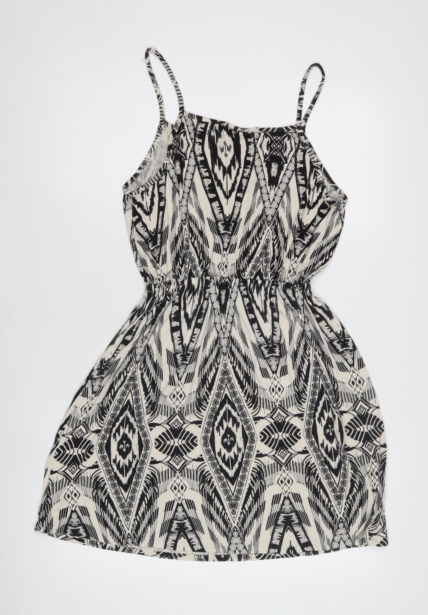 Monsoon Women's Black Ivory Geometric Slip Dress M