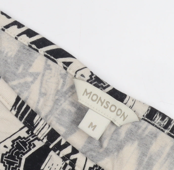 Monsoon Women's Black Ivory Geometric Slip Dress M