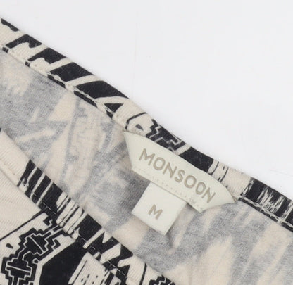 Monsoon Women's Black Ivory Geometric Slip Dress M