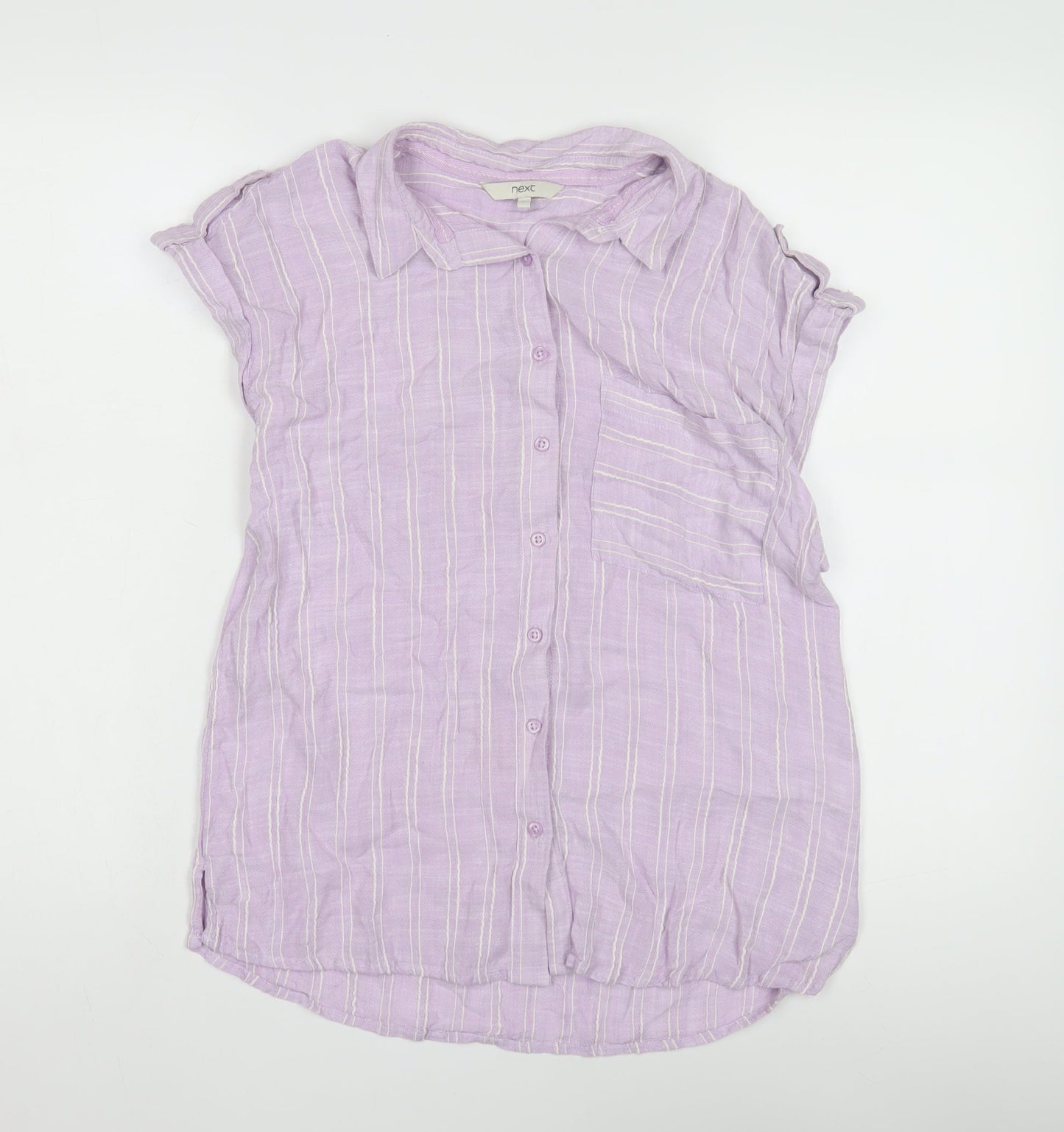 Womens UK Size 12 NEXT Purple Basic Button-Up
