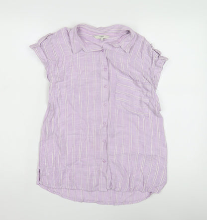 Womens UK Size 12 NEXT Purple Basic Button-Up