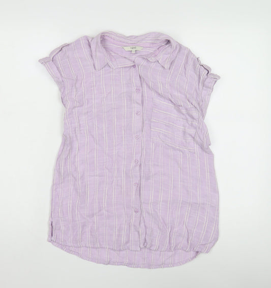 Womens UK Size 12 NEXT Purple Basic Button-Up
