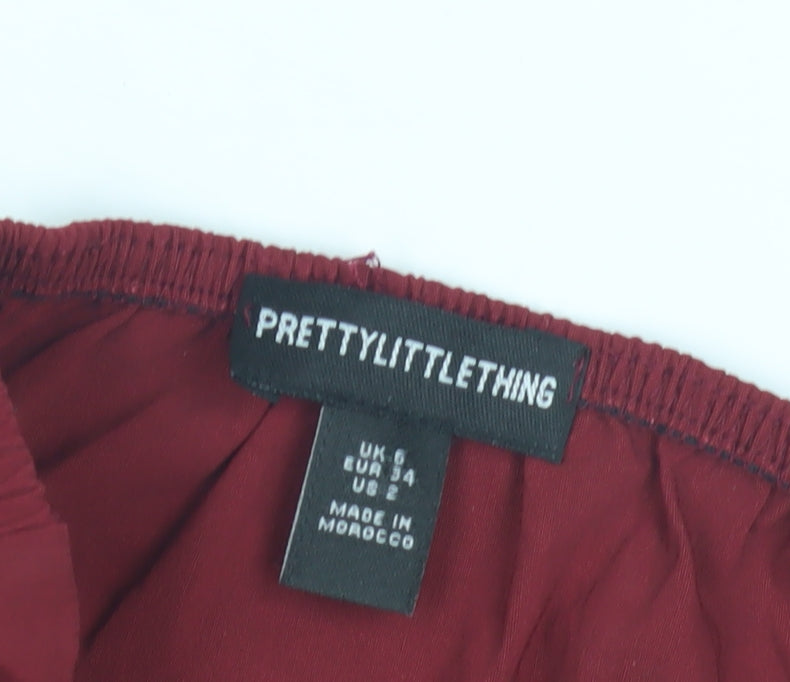 PrettyLittleThing Women's Red Camisole UK 6