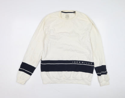 Mens UK Size S Jack Wills Ivory Pullover Sweatshirt