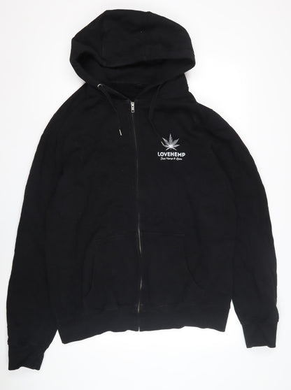 Men's Black Full Zip Nature Hoodie