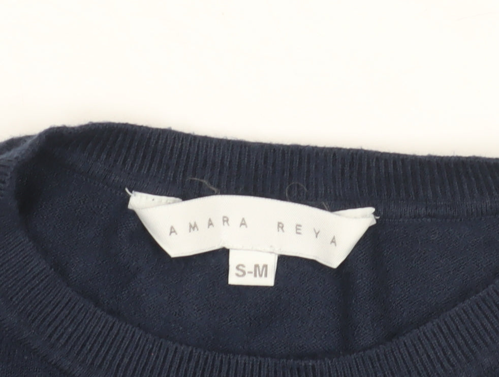 Womens UK Size S-M Amara Reya Blue Pullover Jumper