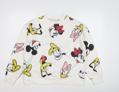 Womens UK Size S Disney White Pullover Sweatshirt
