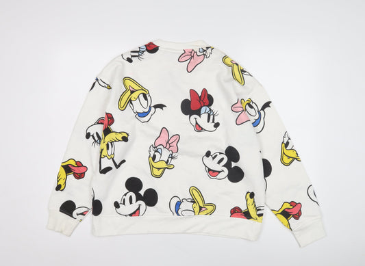 Womens UK Size S Disney White Pullover Sweatshirt