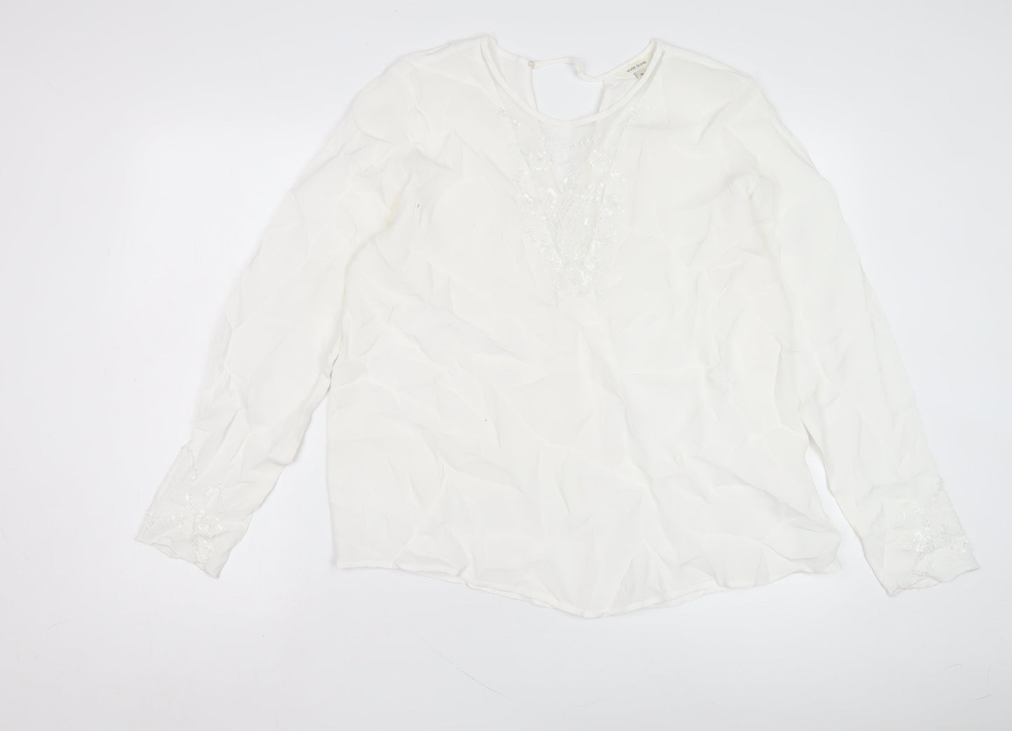 Womens UK Size 16 River Island White Basic Blouse