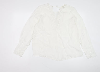 Womens UK Size 16 River Island White Basic Blouse