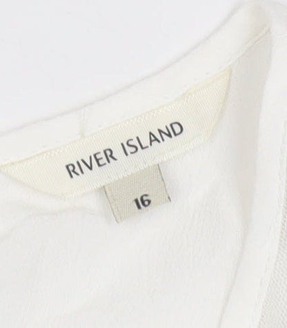 Womens UK Size 16 River Island White Basic Blouse