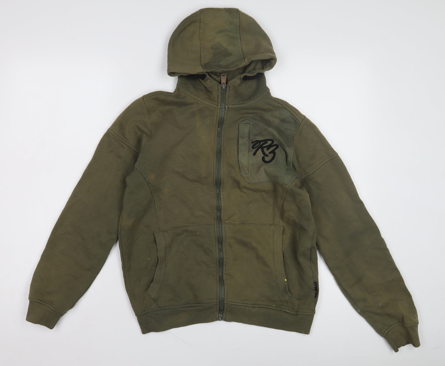 Ripstop Boys Green XL Full Zip Hoodie with Logo