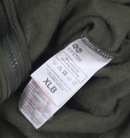 Ripstop Boys Green XL Full Zip Hoodie with Logo