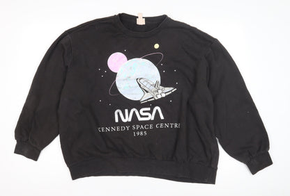 H&M Unisex Black NASA Graphic Sweatshirt XL