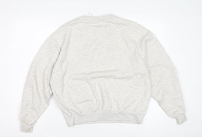 Mens UK Size S Pull & Bear Grey Pullover Sweatshirt