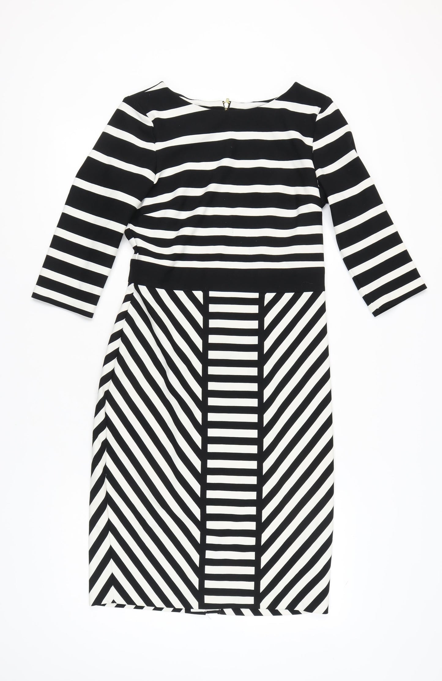 Gabby Skye Women's Black & White Striped Dress, Size 10