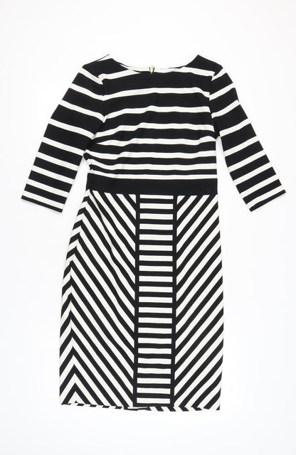 Gabby Skye Women's Black & White Striped Dress, Size 10