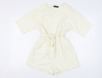PrettyLittleThing Ivory Women's Playsuit Size 12 Casual Chic
