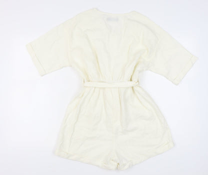 PrettyLittleThing Ivory Women's Playsuit Size 12 Casual Chic