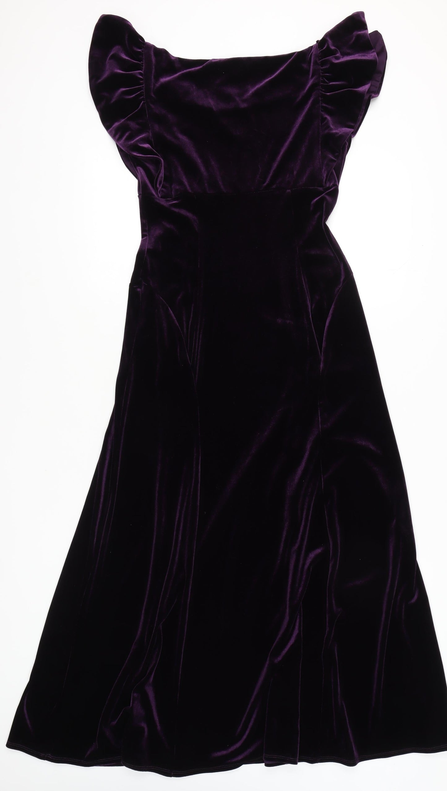 Marks and Spencer Women's Purple Midi Fit & Flare Dress