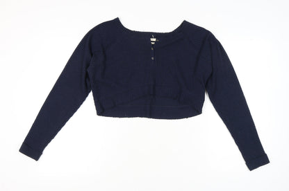 Womens UK Size S Urban Outfitters Blue Cropped Blouse