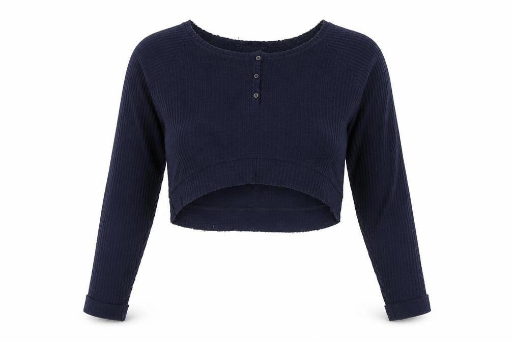 Womens UK Size S Urban Outfitters Blue Cropped Blouse