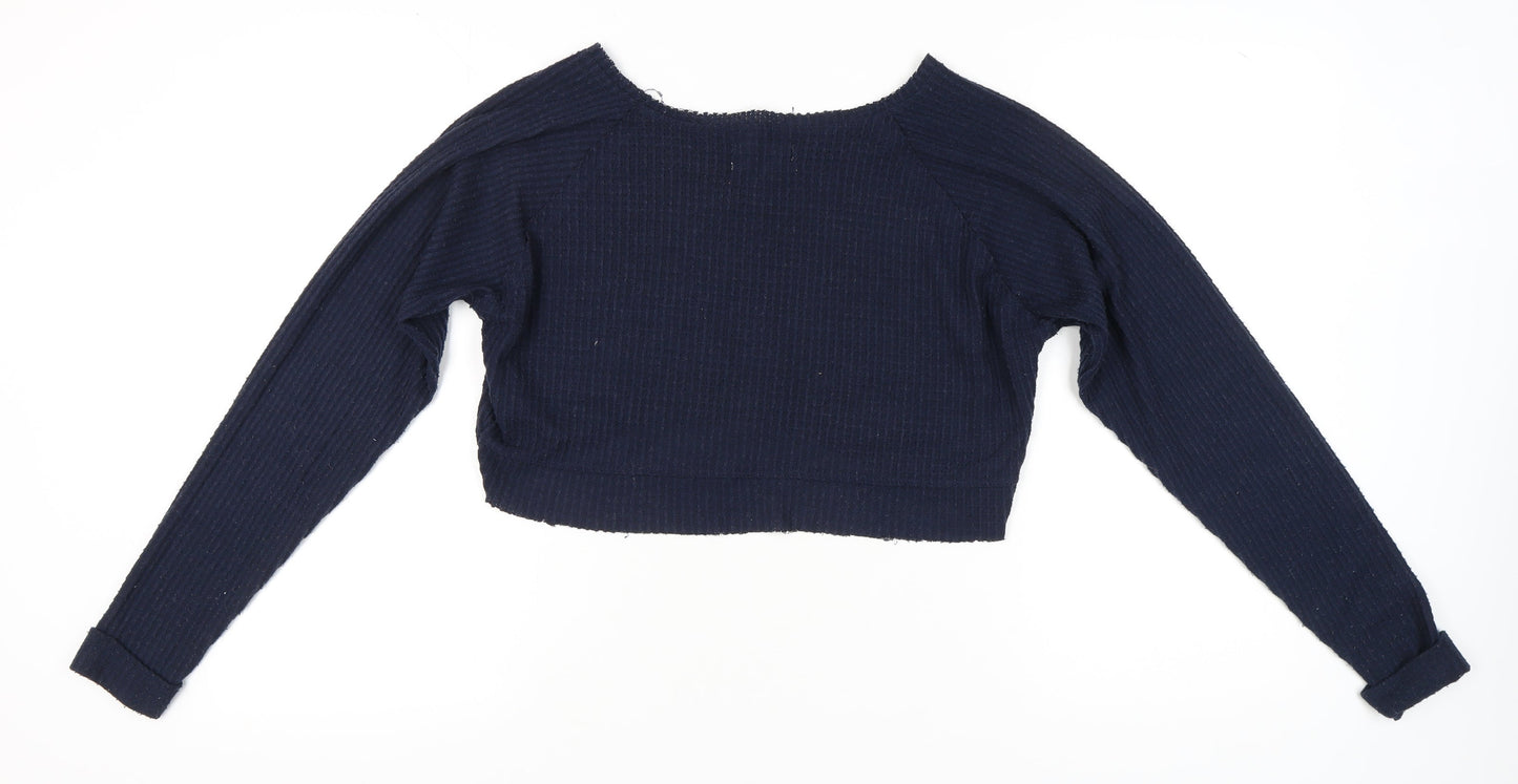Womens UK Size S Urban Outfitters Blue Cropped Blouse