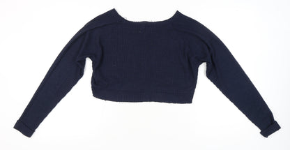 Womens UK Size S Urban Outfitters Blue Cropped Blouse
