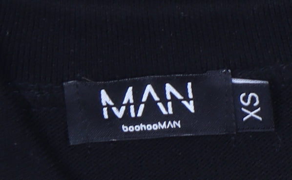 boohooMAN Men's XS Black Beige Full Zip Jumper
