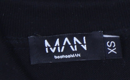 boohooMAN Men's XS Black Beige Full Zip Jumper