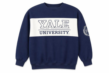 Front view of Yale University unisex blue xs sweatshirt pullover