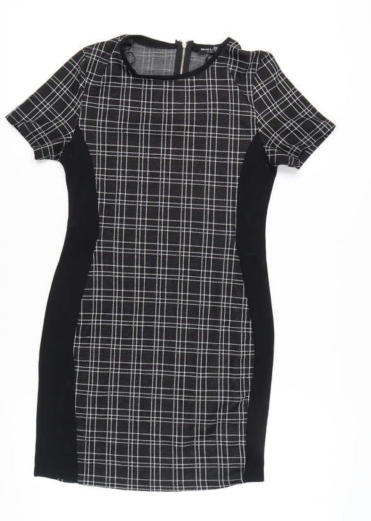 Select Women's Black Check Sheath Dress Size 12