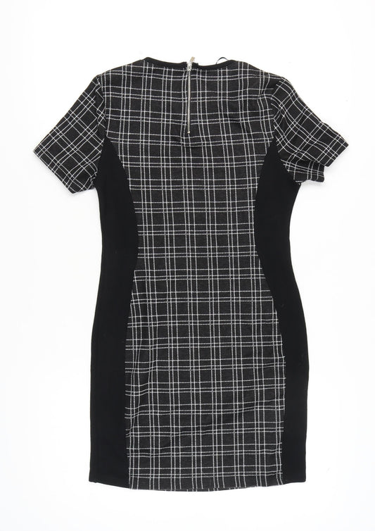 Select Women's Black Check Sheath Dress Size 12
