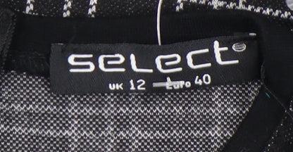 Select Women's Black Check Sheath Dress Size 12