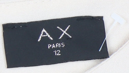 AX Paris Women's Beige Sleeveless Lace Skater Dress